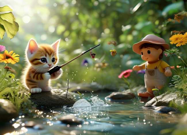 小猫钓鱼的故事儿童演讲视频（讲小猫钓鱼的故事表演视频）