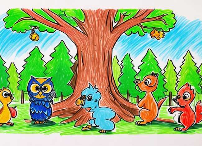 马克笔儿童画寓言故事；马克笔儿童画创作