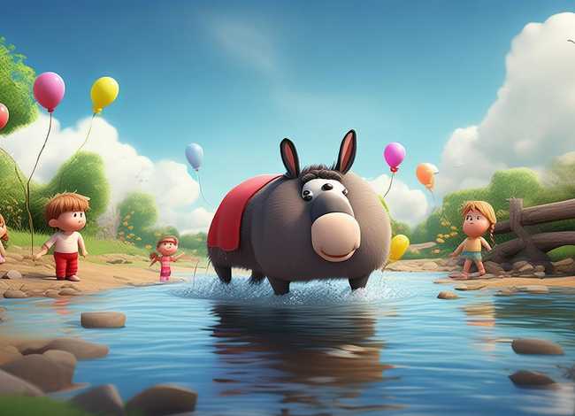 儿童故事驴子过河故事、幼儿故事驴子过河