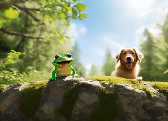 儿童故事小青蛙爬山、儿童故事小青蛙爬山看狗狗