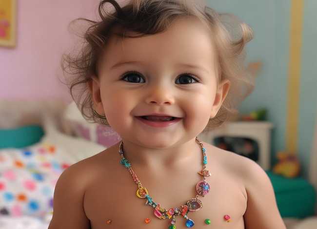 项链儿童，播放儿童的项链