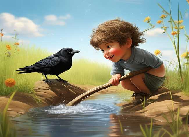 乌鸦喝水幼儿小故事，乌鸦喝水幼儿小故事教案