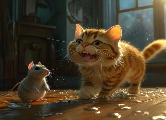 儿童睡前故事猫和老鼠之偷懒、睡前故事老鼠和猫偷油