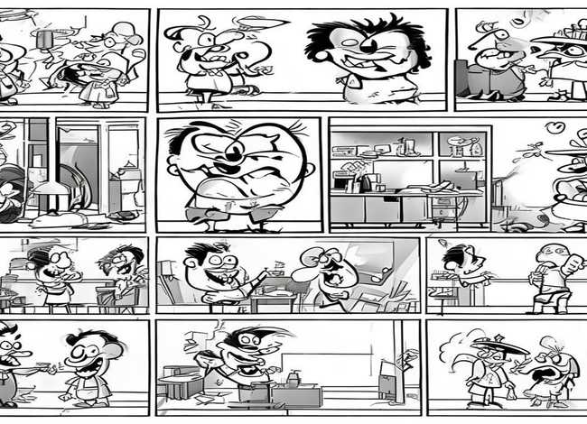 搞笑连环画简笔画，搞笑连环画简笔画图片