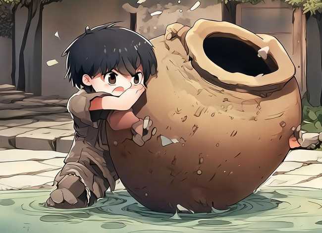 司马光砸缸的故事儿童故事图片（司马光砸缸的故事图片动漫）