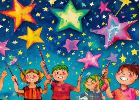 星星儿童画图片，星星画画图片大全图片儿童