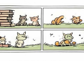 故事四格简笔画 - 简单四格简笔画小故事 小故事