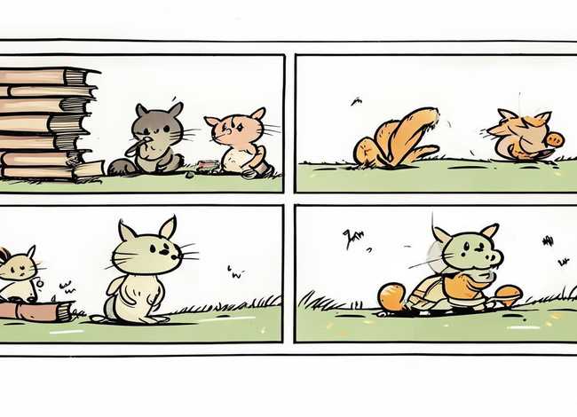 故事四格简笔画 - 简单四格简笔画小故事 小故事