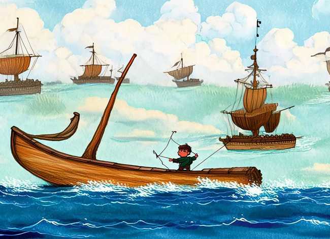 草船借箭儿童画 - 草船借箭儿童画图片