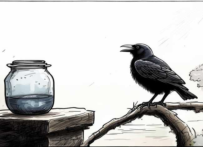 画乌鸦喝水的故事、用四副图画《乌鸦喝水》的故事 画乌鸦喝水的故事、用四副图画《乌鸦喝水》的故事