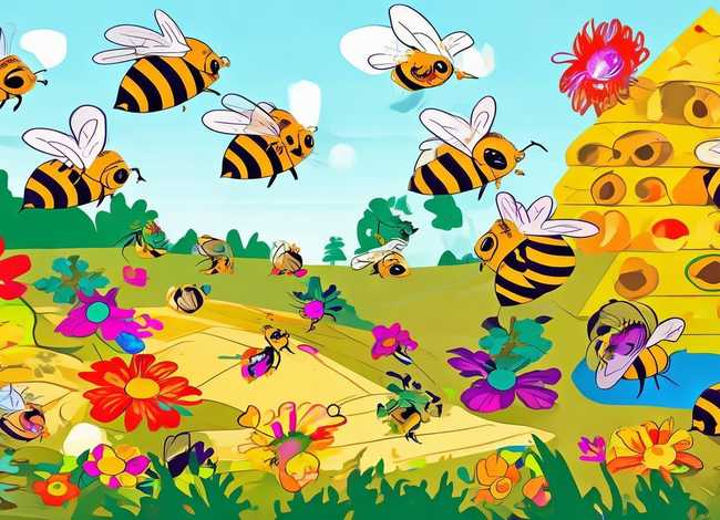 蜜蜂儿童画图片；蜜蜂儿童画图片大全