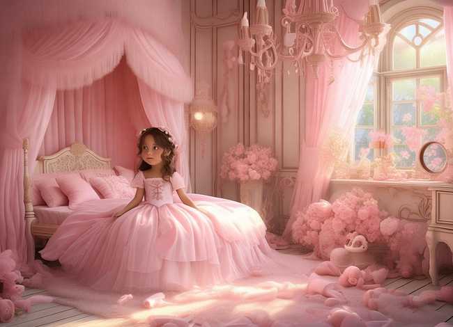 儿童睡前故事粉色公主；儿童粉色公主房