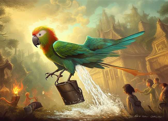 儿童故事鹦鹉救火被天神感动了 中国古代寓言故事鹦鹉救火读后感