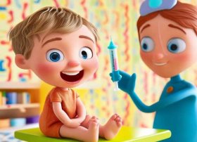 打疫苗漫画手绘儿童；疫苗打针漫画