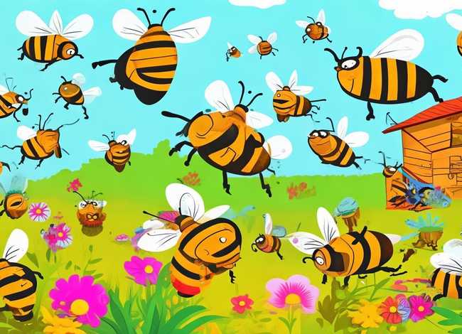 蜜蜂儿童画图片；蜜蜂儿童画图片大全