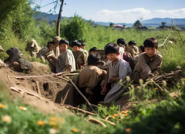 儿童地道战故事书 - 地道战儿童图片