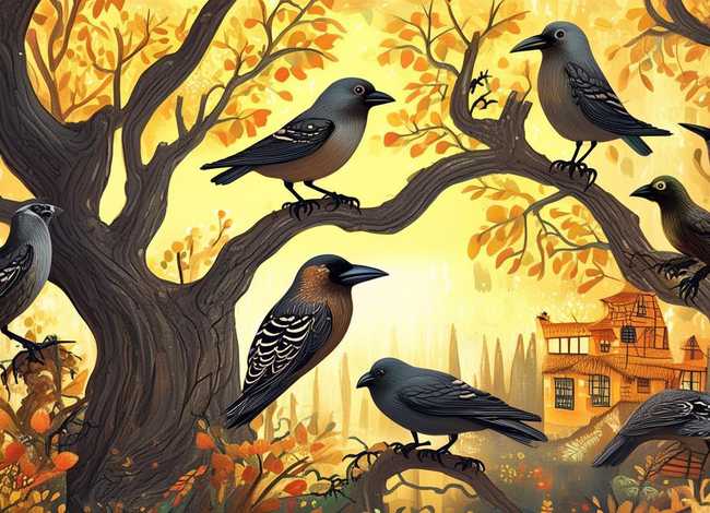 童话七只乌鸦,七只乌鸦童话绘本图片 童话七只乌鸦,七只乌鸦童话绘本图片