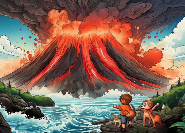 火山爆发小故事 - 火山爆发小故事绘本