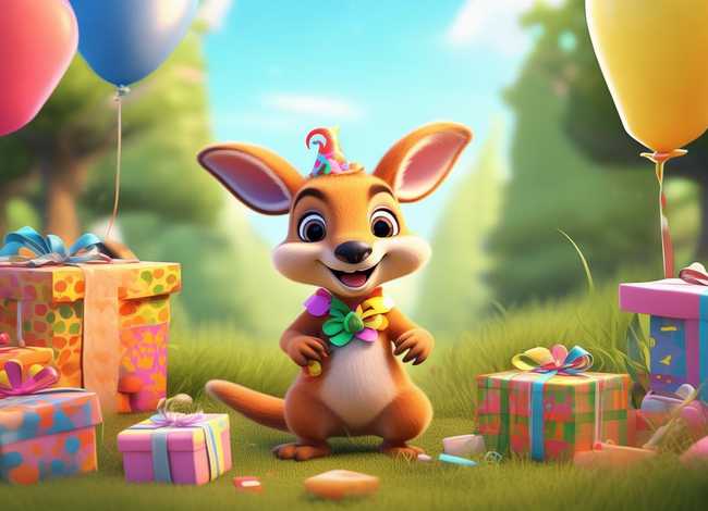 儿童故事小袋鼠的生日，小袋鼠的生日礼物故事
