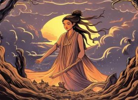 故事插画图片手绘；故事插画图片手绘女娲造人图