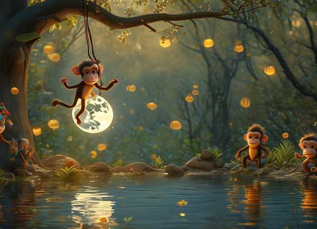 贝瓦儿歌猴子捞月故事（贝瓦儿歌猴子捞月亮）