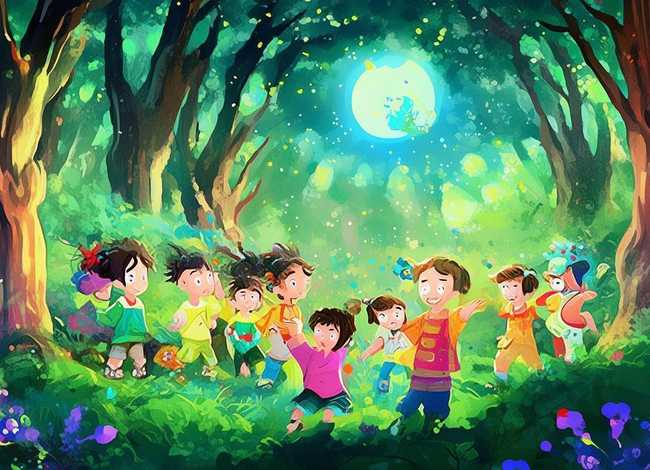 古代神话故事儿童绘画，中国古代神话故事小学生简单的绘画