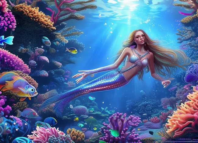 海底的美人鱼的图画 海底的美人鱼的图画大全