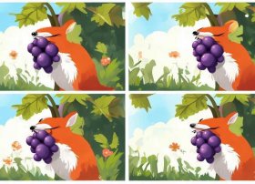 狐狸和葡萄简笔画 狐狸和葡萄简笔画四格