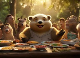 故事小熊请客文字，故事小熊请客文字图片
