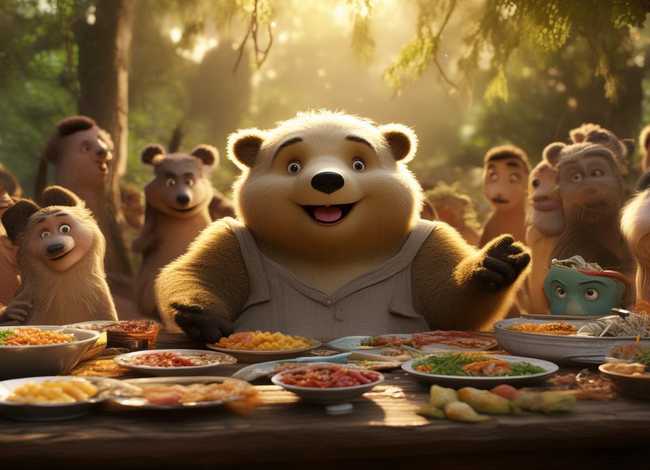 故事小熊请客文字，故事小熊请客文字图片