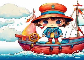 儿童船长彩色简笔画；儿童船长彩色简笔画怎么画