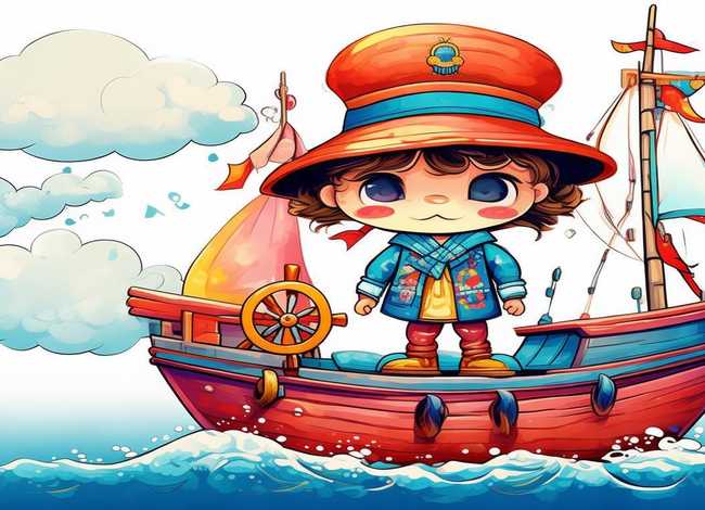 儿童船长彩色简笔画；儿童船长彩色简笔画怎么画