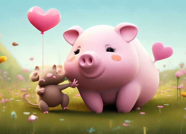 小猪和小老鼠爱情图片、小猪和小老鼠爱情图片卡通