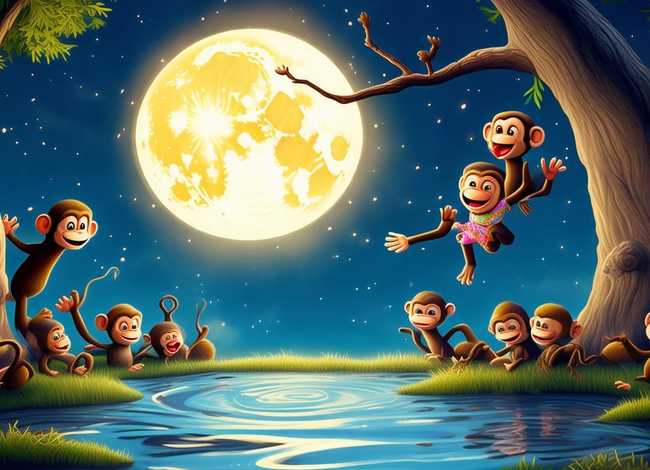儿童故事猴子捞月视频 - 幼儿故事猴子捞月亮视频