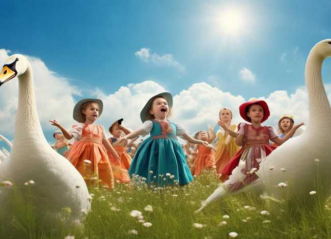 儿童表演野天鹅的故事、幼儿故事野天鹅