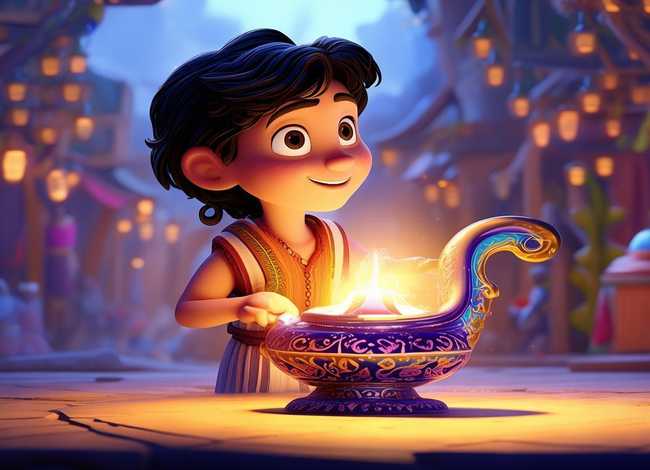 阿拉丁神灯儿童故事版老版，阿拉丁神灯故事简化版