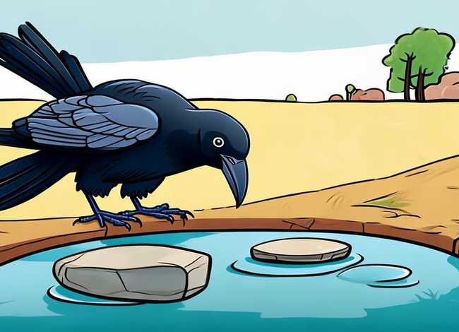 乌鸦喝水 儿童画 乌鸦喝水 儿童画图片大全