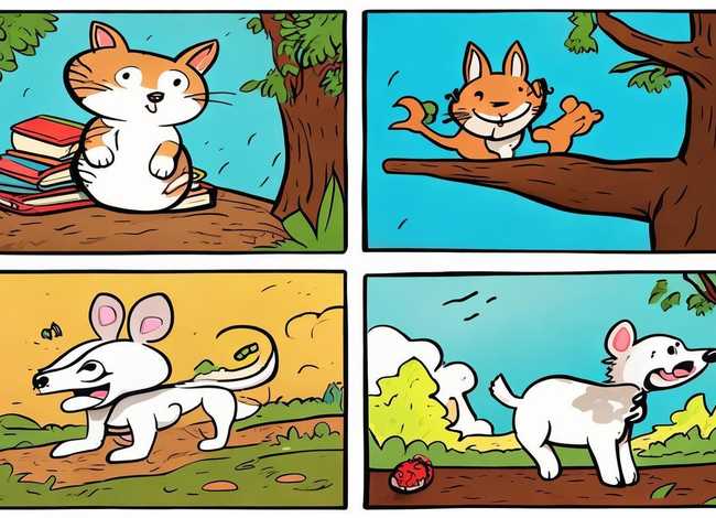 四格故事插画；四格故事插画图片