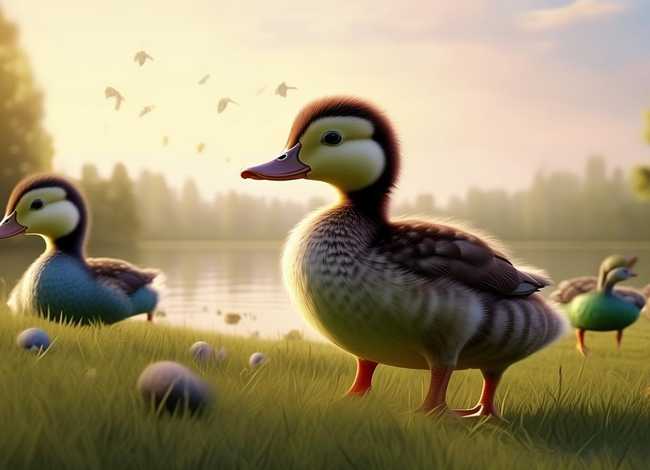 丑小鸭故事图片，丑小鸭故事图片配图没文字