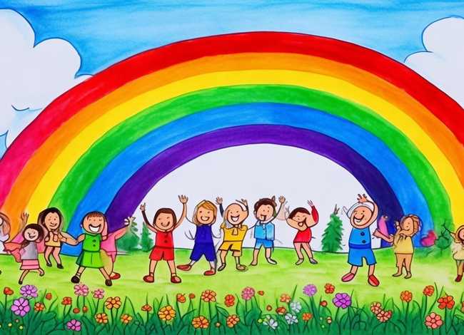 儿童彩虹颜色故事；彩虹的颜色儿童画