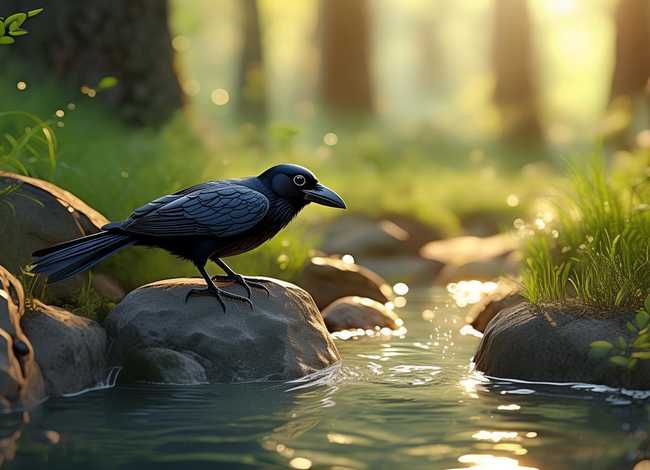 儿童故事乌鸦喝水；小儿故事乌鸦喝水视频