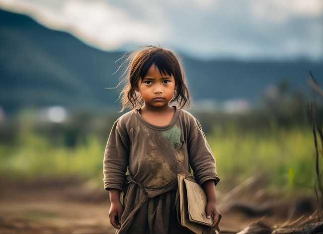 山区贫困儿童照片；山区贫困儿童照片典型例子