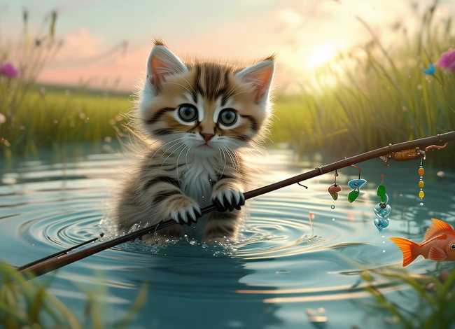 小猫钓鱼简短故事视频；小猫钓鱼简短故事视频播放