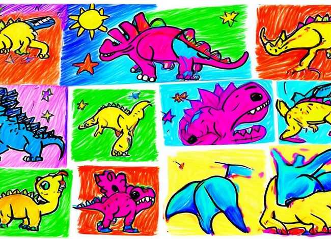 儿童恐龙图片儿童画；儿童恐龙简笔画图片大全集