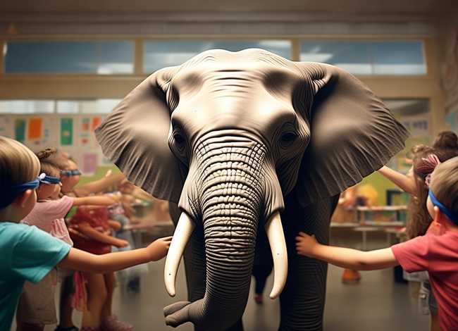 儿童故事盲人摸象ppt（盲人摸象幼儿园故事）