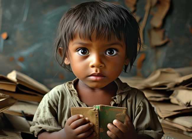 失学儿童海报，失学孩子