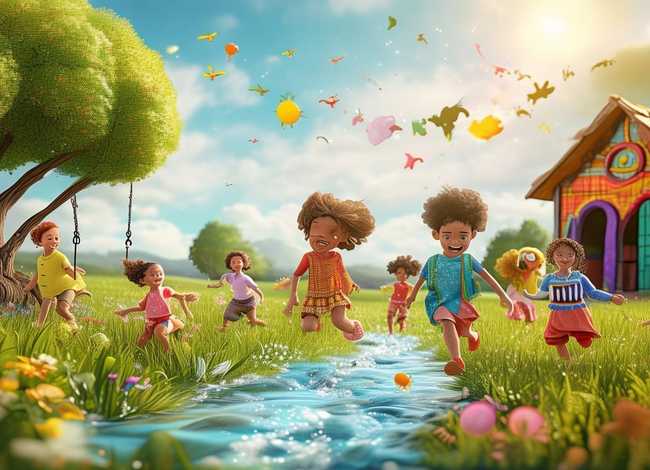 快乐的童年儿童故事，儿歌快乐的童年