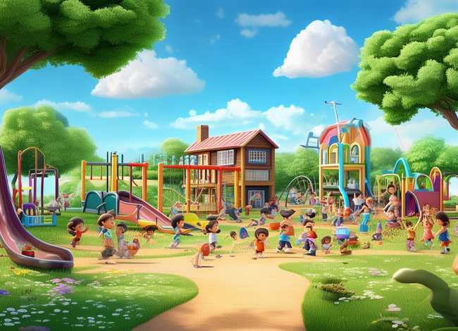 校园儿童画（美丽的校园儿童画）