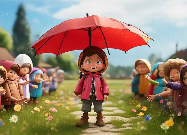 借雨伞儿童故事 - 故事雨伞借给谁
