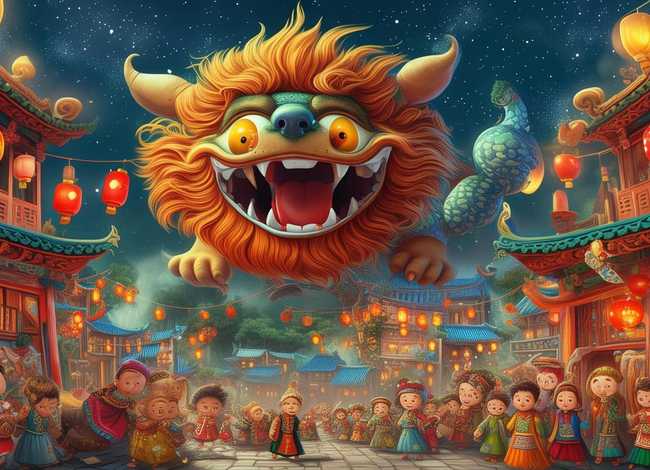 年兽的故事儿童绘本，年兽的传说绘本故事